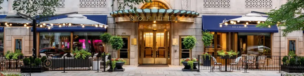 Exterior front entrance to the Sofitel Washington